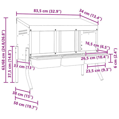 Hühner-Nistkasten 3 Fächer mit Beinen Verzinkter Stahl