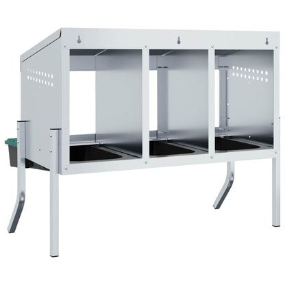 Hühner-Nistkasten 4 Fächer mit Beinen Verzinkter Stahl