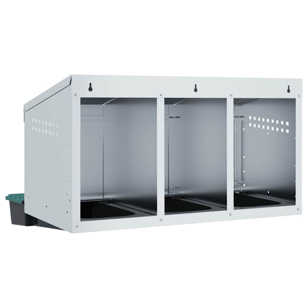 Hühner-Nistkasten 3 Fächer Wandmontage Verzinkter Stahl