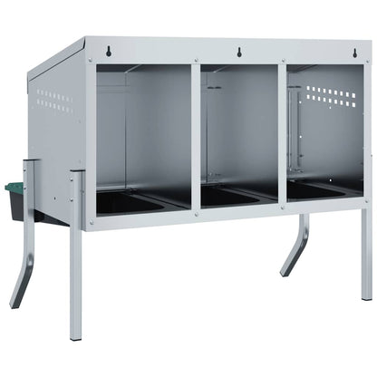 Hühner-Nistkasten 3 Fächer mit Beinen Verzinkter Stahl