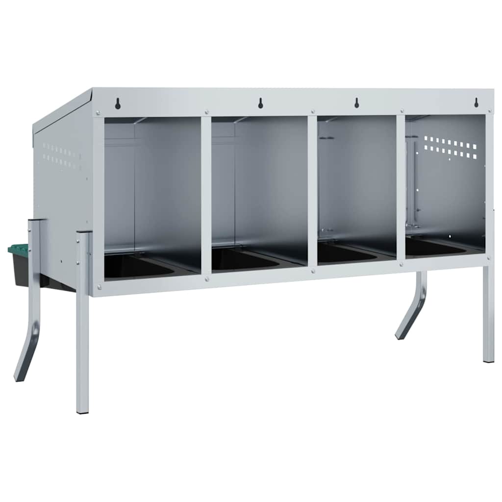 Hühner-Nistkasten 4 Fächer mit Beinen Verzinkter Stahl