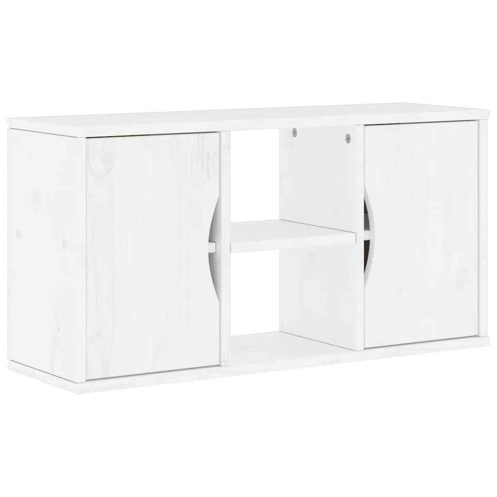 Meuble TV ODDA blanc 79x24x40 cm pin massif