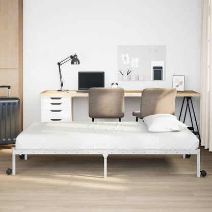 Bettgestell ohne Matratze Klappbar Weiß 90x190 cm Stahl