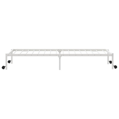 Bettgestell ohne Matratze Klappbar Weiß 100x190 cm Stahl