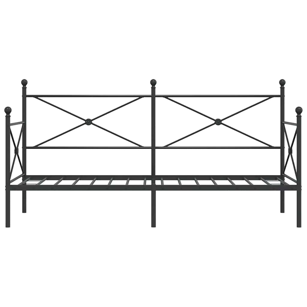 Tagesbett ohne Matratze Schwarz 75x190 cm Stahl