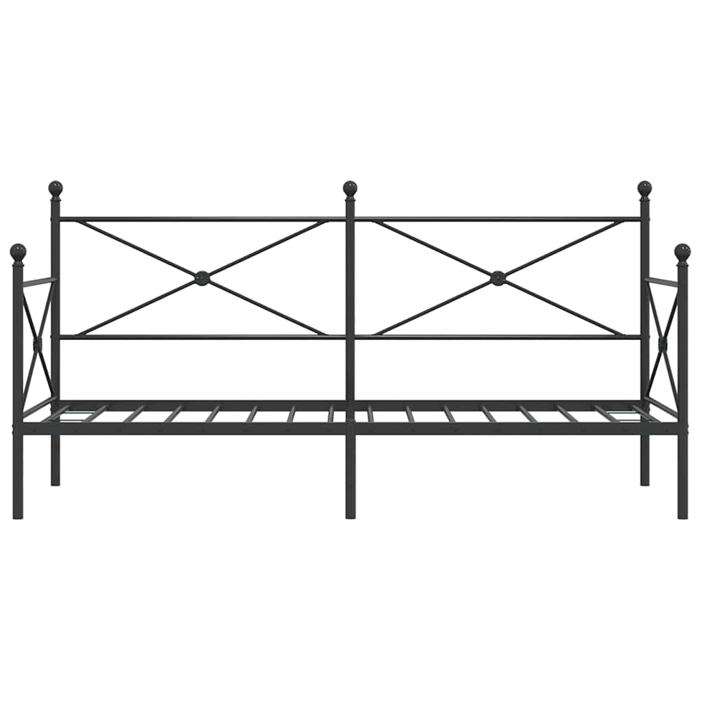 Tagesbett ohne Matratze Schwarz 80x200 cm Stahl