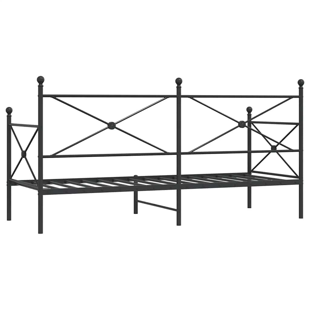 Tagesbett ohne Matratze Schwarz 80x200 cm Stahl