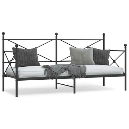 Etagenbett ohne Matratze Schwarz 90x200 cm Stahl