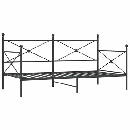 Tagesbett ohne Matratze Schwarz 100x190 cm Stahl