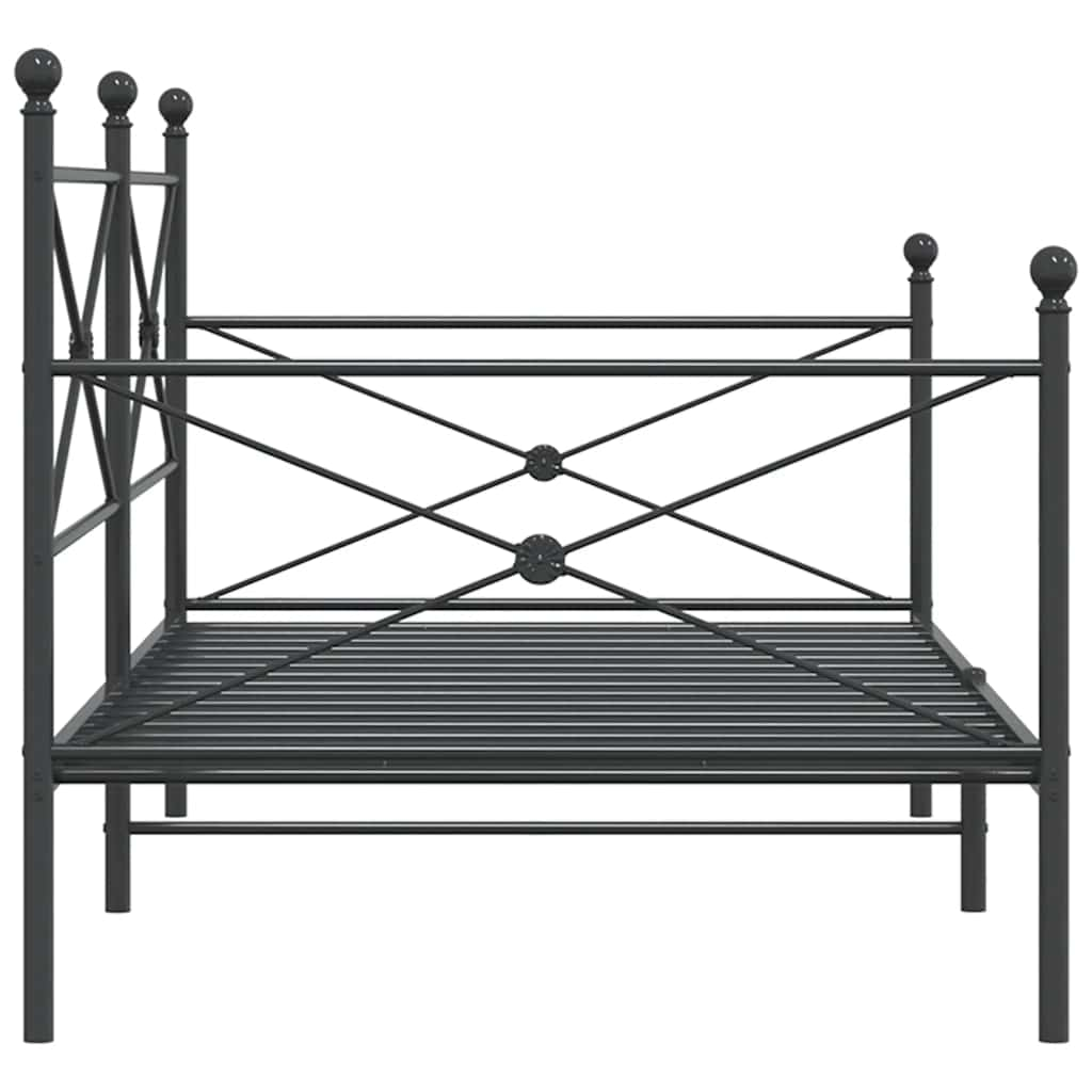 Tagesbett ohne Matratze Schwarz 100x200 cm Stahl