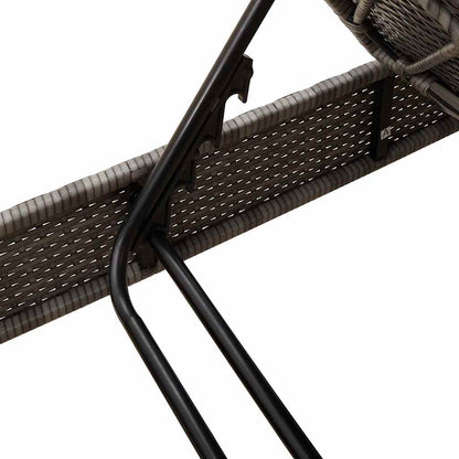 Sonnenliege mit Auflagen Grau 55x200x25,5cm Poly Rattan
