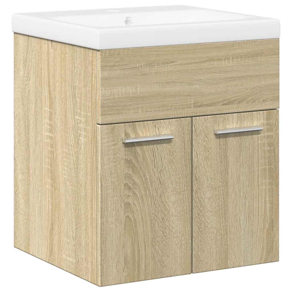 2-tlg. Badmöbel-Set Sonoma-Eiche Holzwerkstoff
