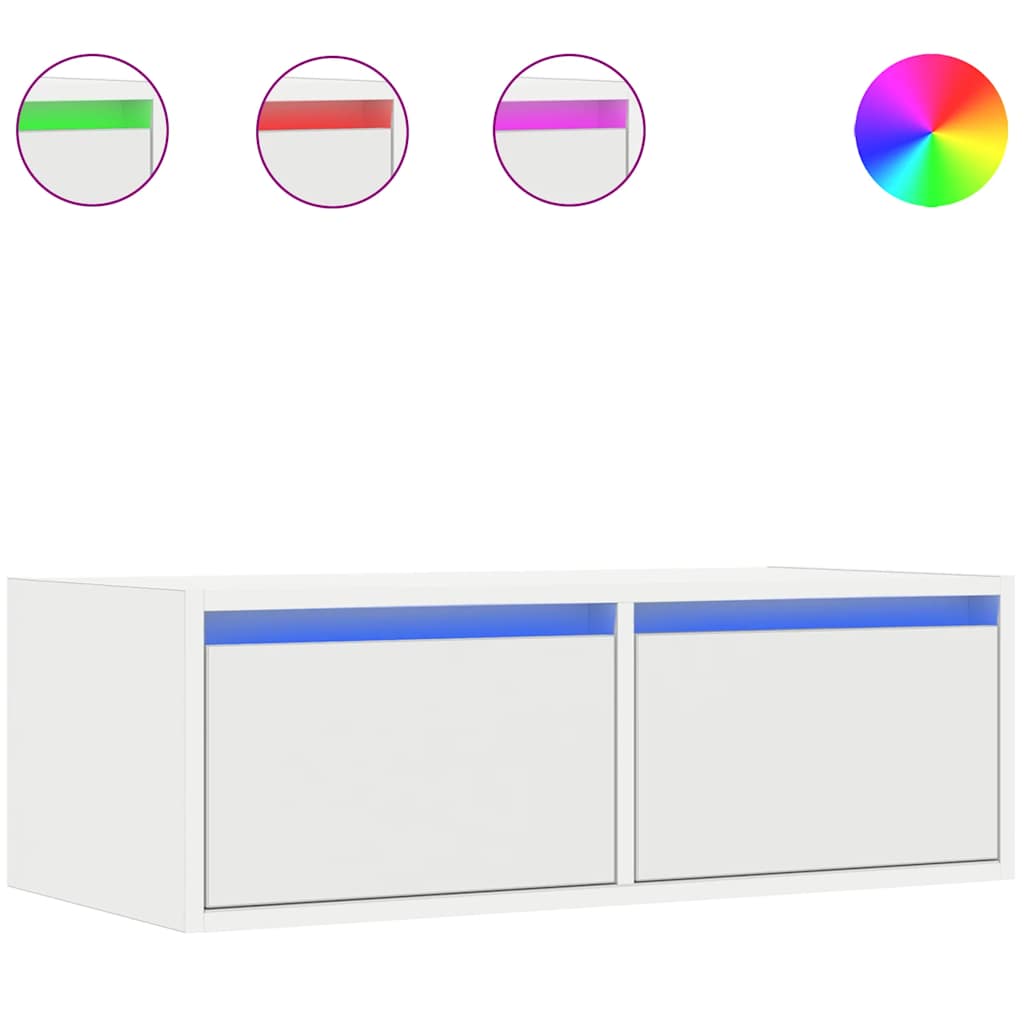 Meuble TV avec éclairage LED blanc 75x35,5x25 cm