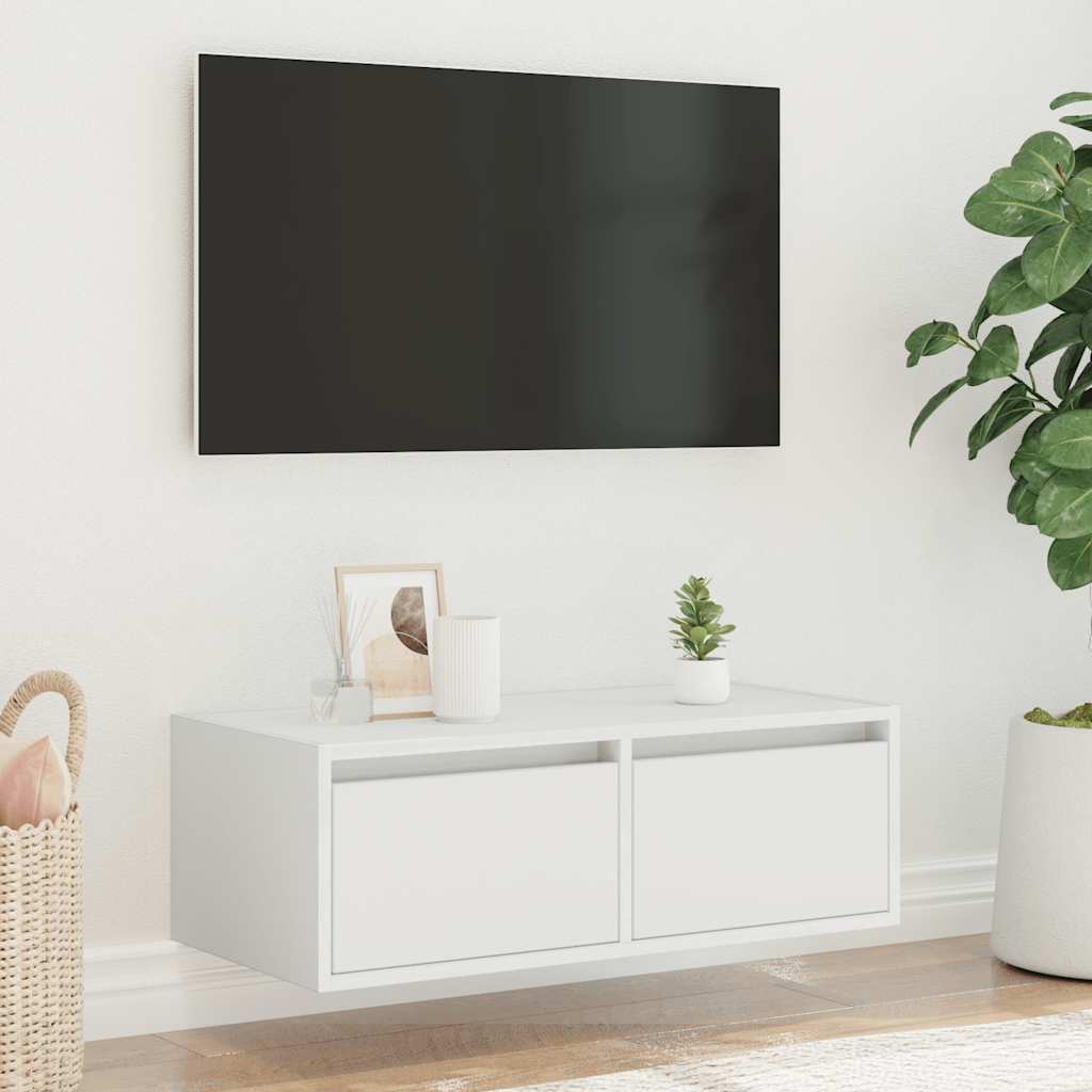 Meuble TV avec éclairage LED blanc 75x35,5x25 cm