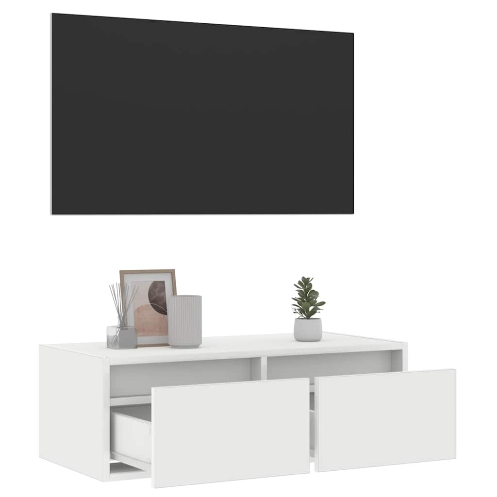 Meuble TV avec éclairage LED blanc 75x35,5x25 cm
