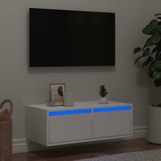Meuble TV avec éclairage LED blanc 75x35,5x25 cm