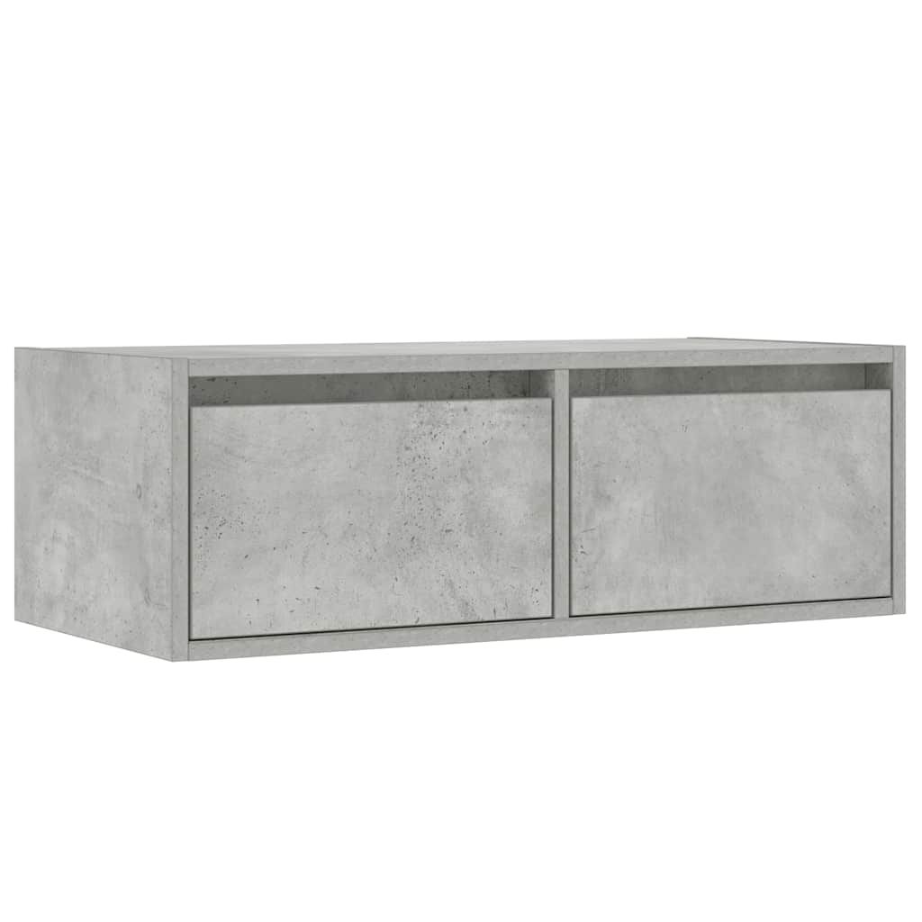 TV cabinet with LED lights, concrete grey, 75 x 35.5 x 25 cm