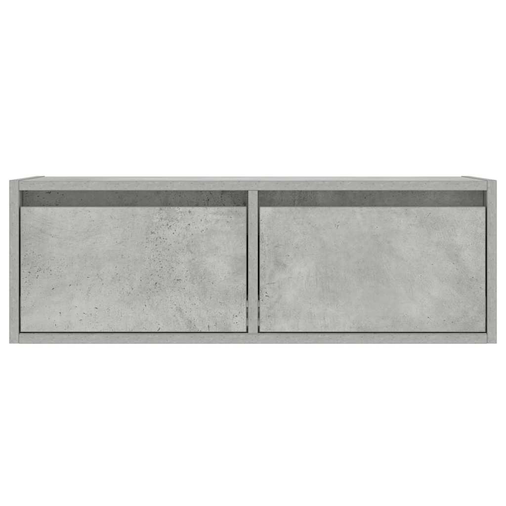 TV cabinet with LED lights, concrete grey, 75 x 35.5 x 25 cm