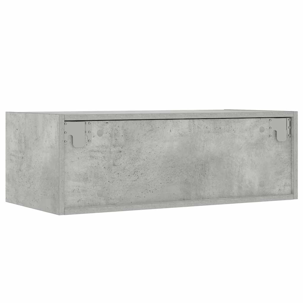 TV cabinet with LED lights, concrete grey, 75 x 35.5 x 25 cm