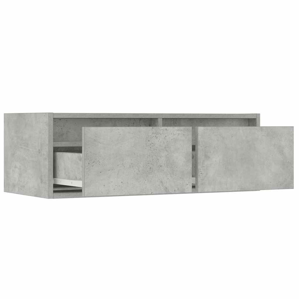 TV cabinet with LED lights, concrete grey, 75 x 35.5 x 25 cm