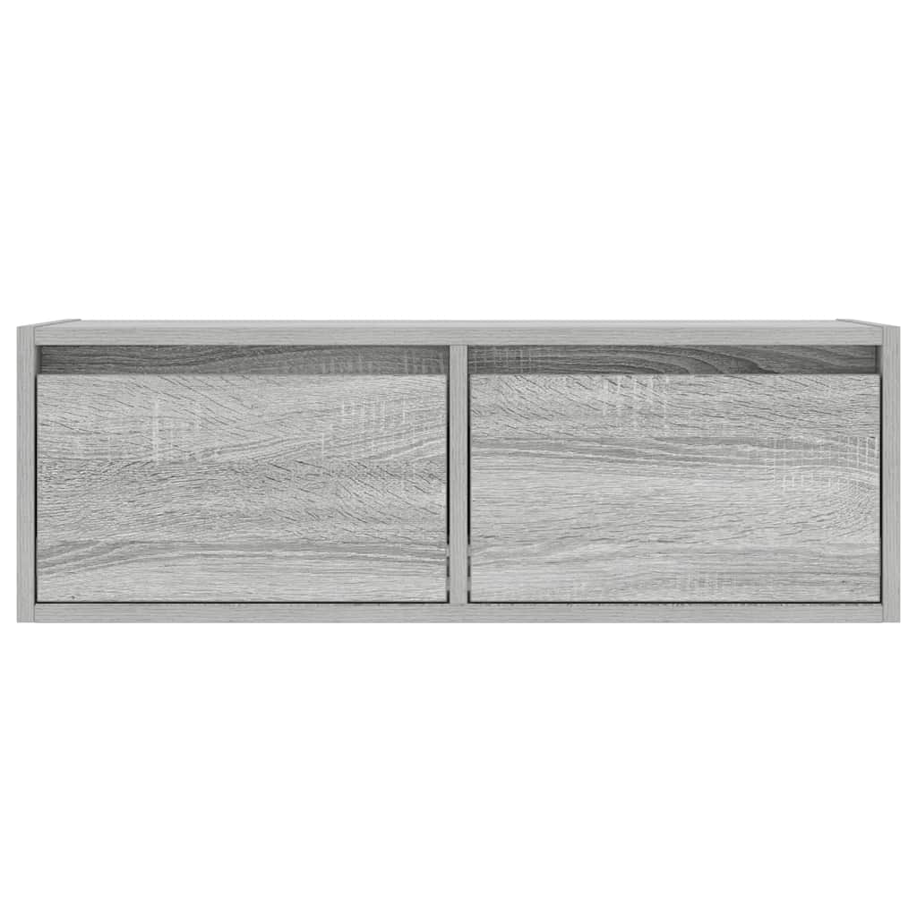 TV-Schrank mit LED-Leuchten Grau Sonoma 75x35,5x25 cm