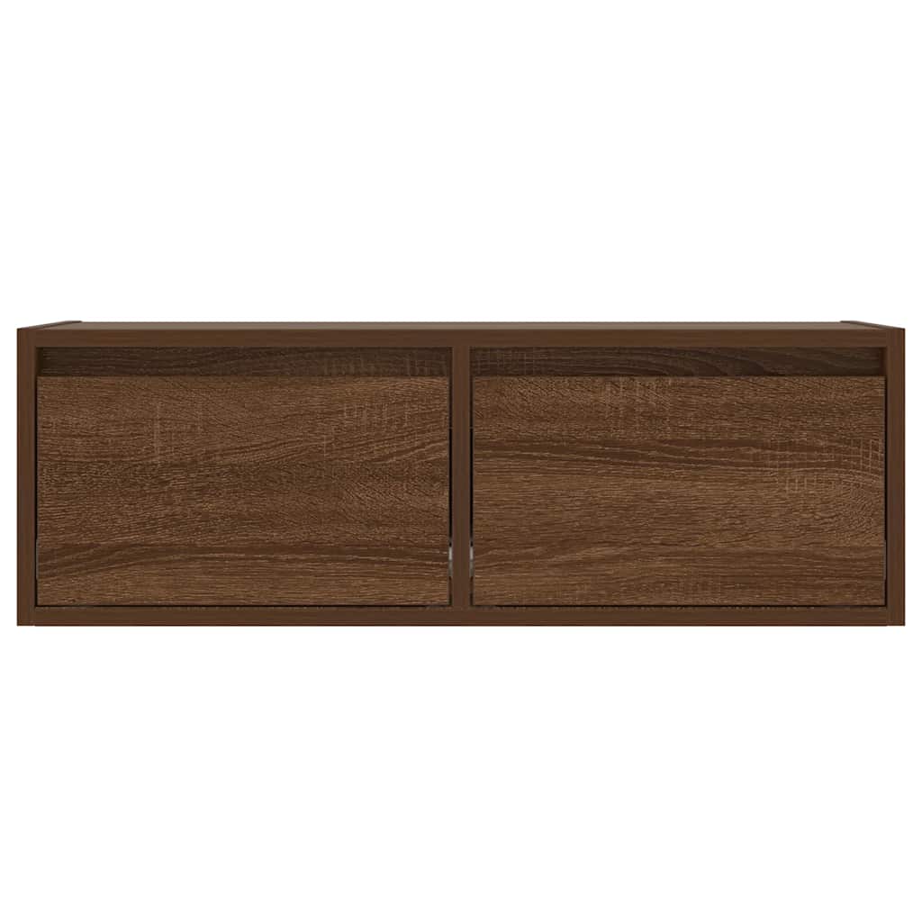 TV-Schrank mit LED-Leuchten Braun Eichen-Optik 75x35,5x25 cm