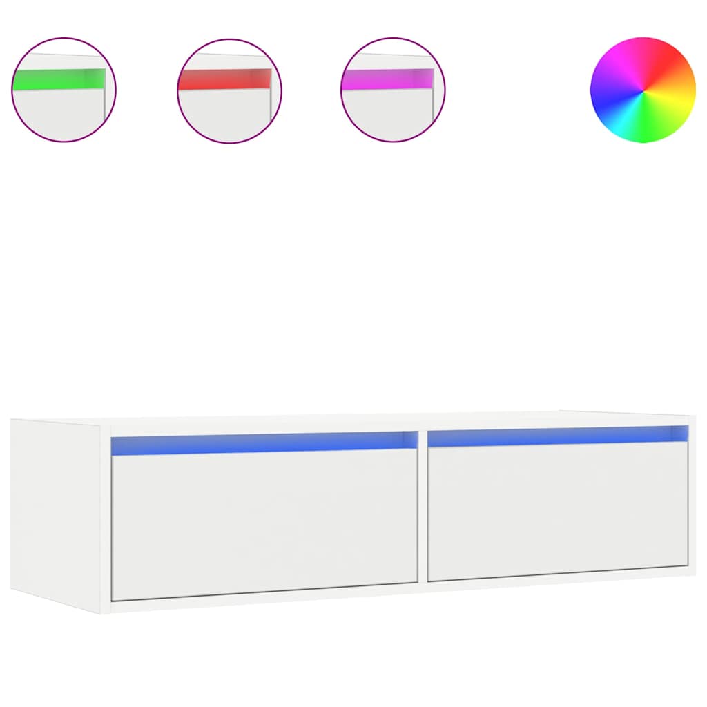 Meuble TV avec éclairage LED blanc 100x35,5x25 cm