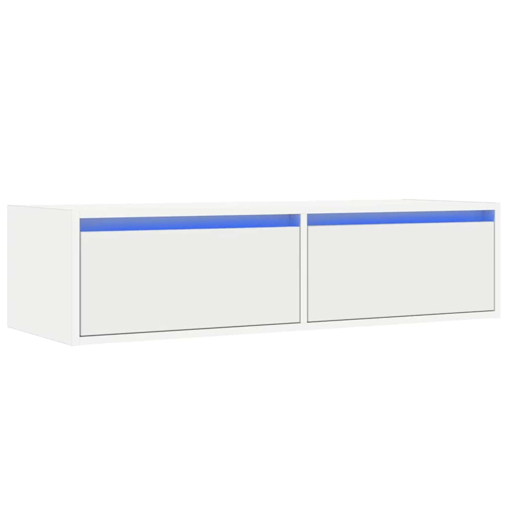 Meuble TV avec éclairage LED blanc 100x35,5x25 cm