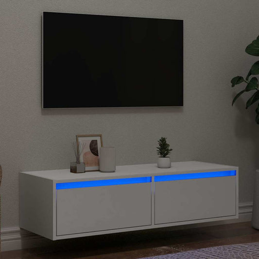 Meuble TV avec éclairage LED blanc 100x35,5x25 cm