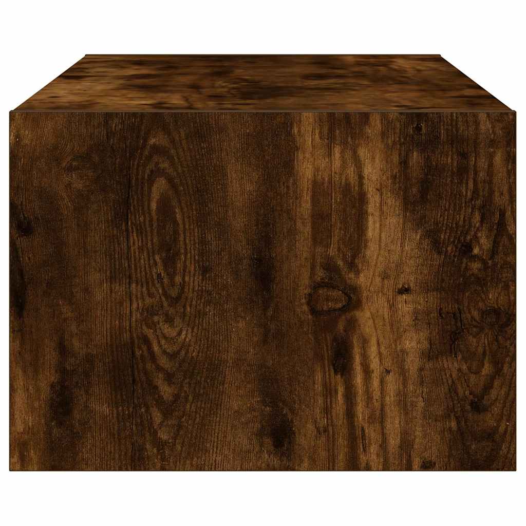 TV cabinet with LED lights smoked oak 100x35.5x25 cm