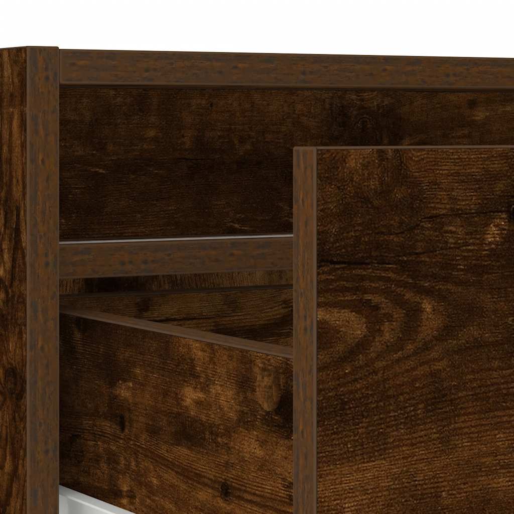 TV cabinet with LED lights smoked oak 100x35.5x25 cm