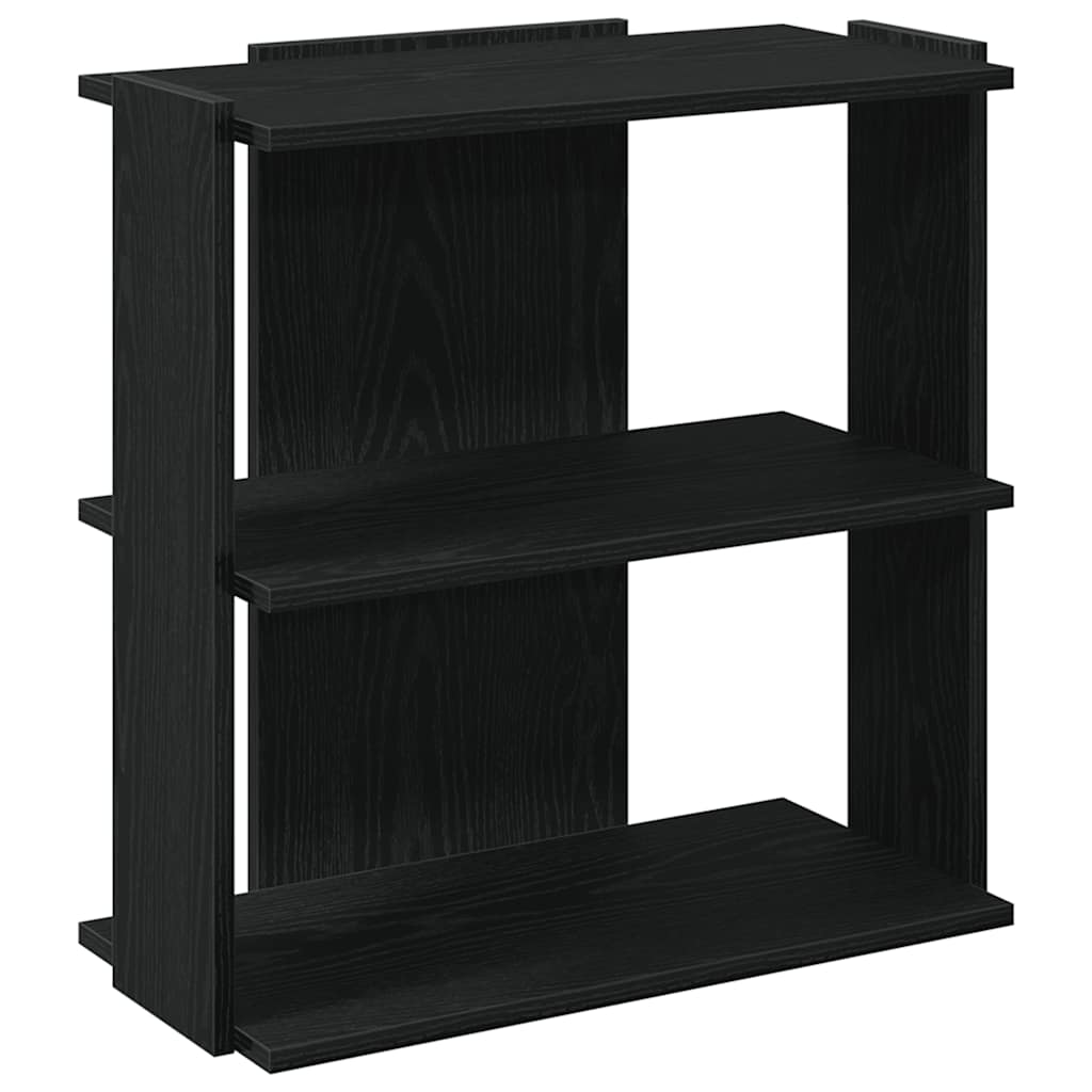 Bibliothèque 3 étagères noire 60x30x60 cm en bois