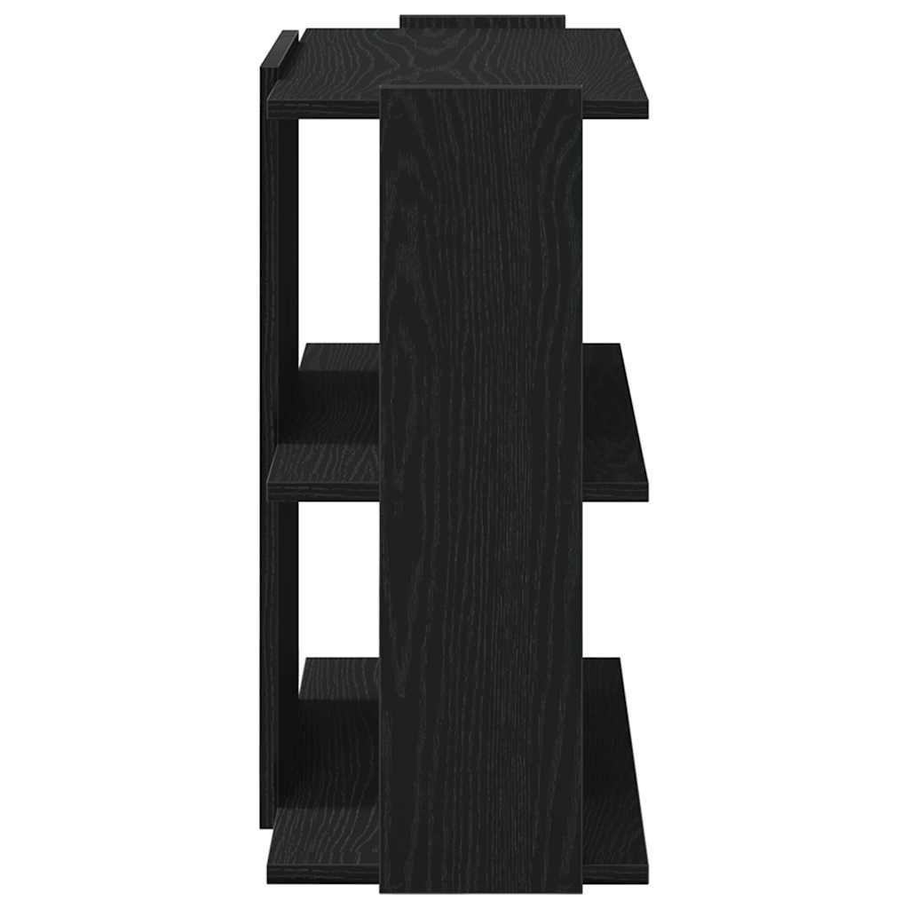 Bibliothèque 3 étagères noire 60x30x60 cm en bois