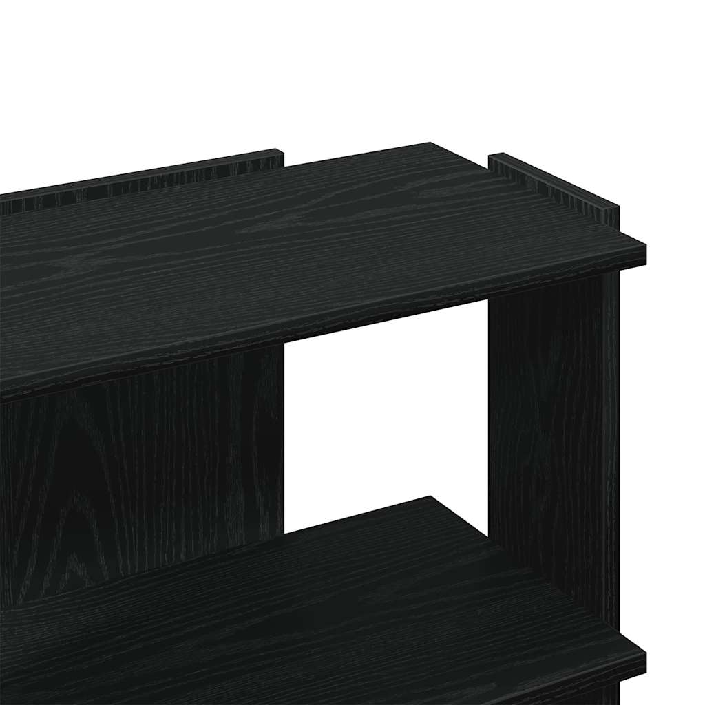 Bibliothèque 3 étagères noire 60x30x60 cm en bois