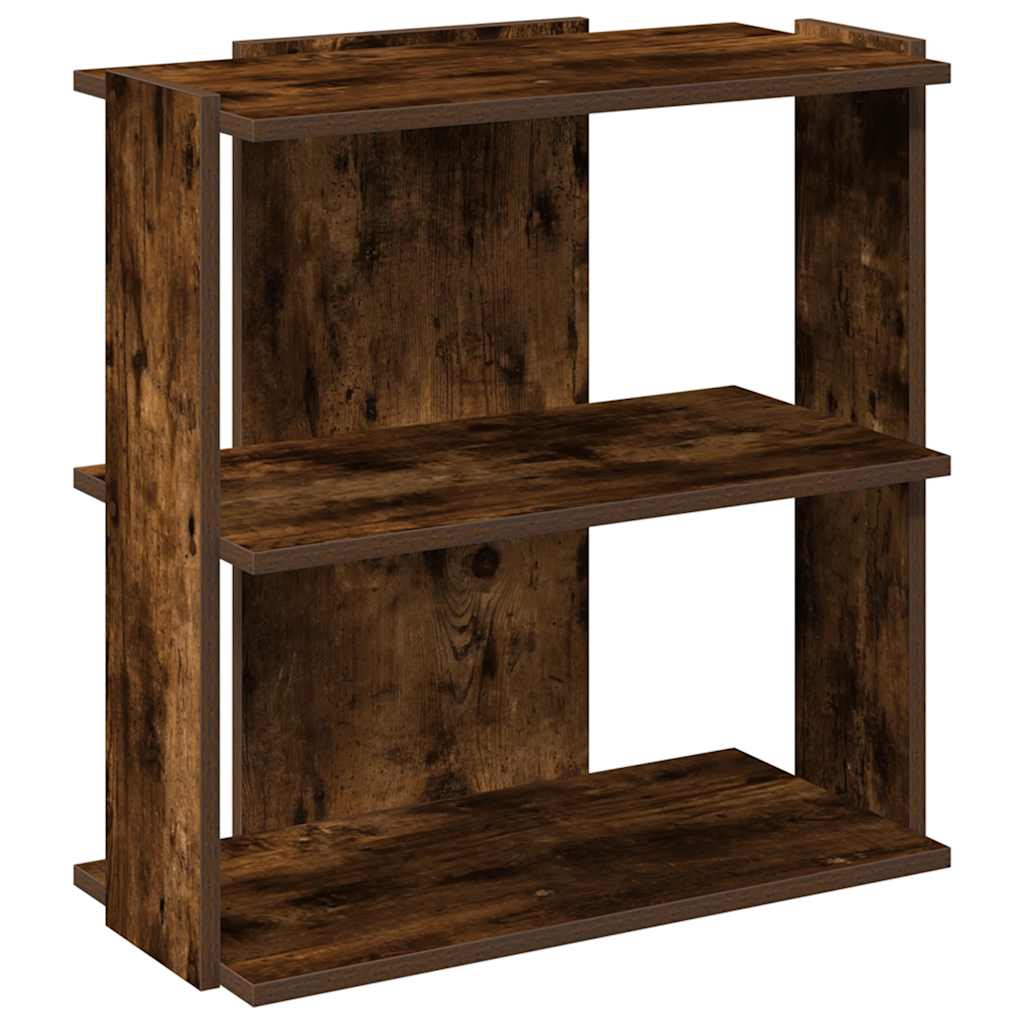 Bibliothèque 3 étagères en chêne fumé 60x30x60 cm matériau bois