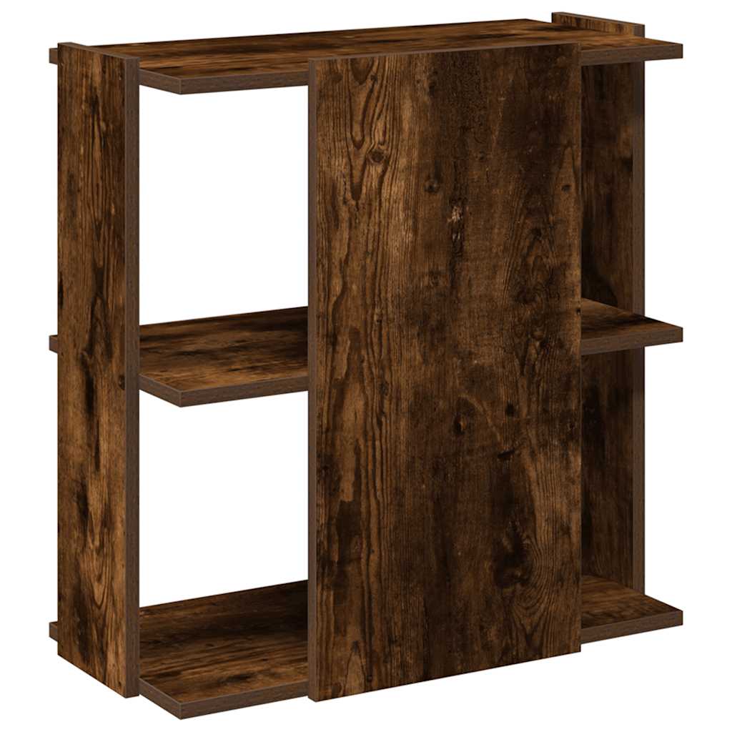 Bibliothèque 3 étagères en chêne fumé 60x30x60 cm matériau bois