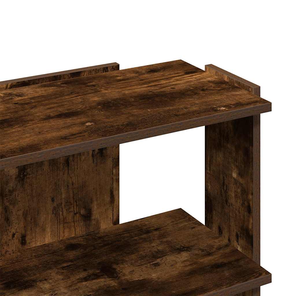 Bibliothèque 3 étagères en chêne fumé 60x30x60 cm matériau bois