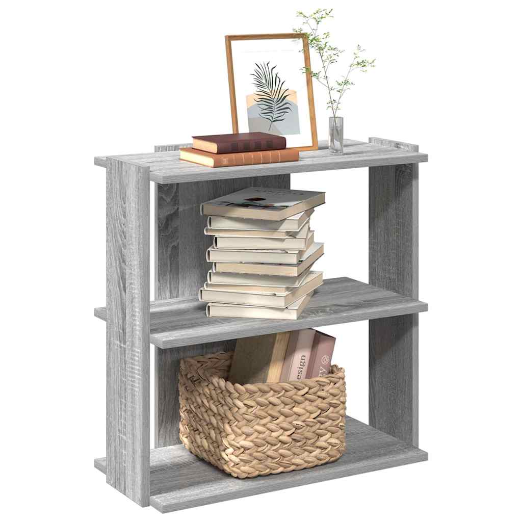 Bibliothèque 3 étagères Gris Sonoma 60x30x60 cm matériau bois
