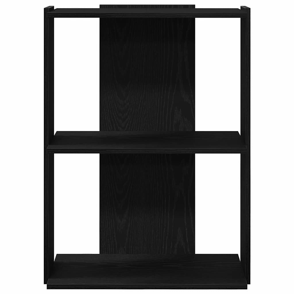 Bibliothèque 3 étagères noire 60x30x80 cm en bois