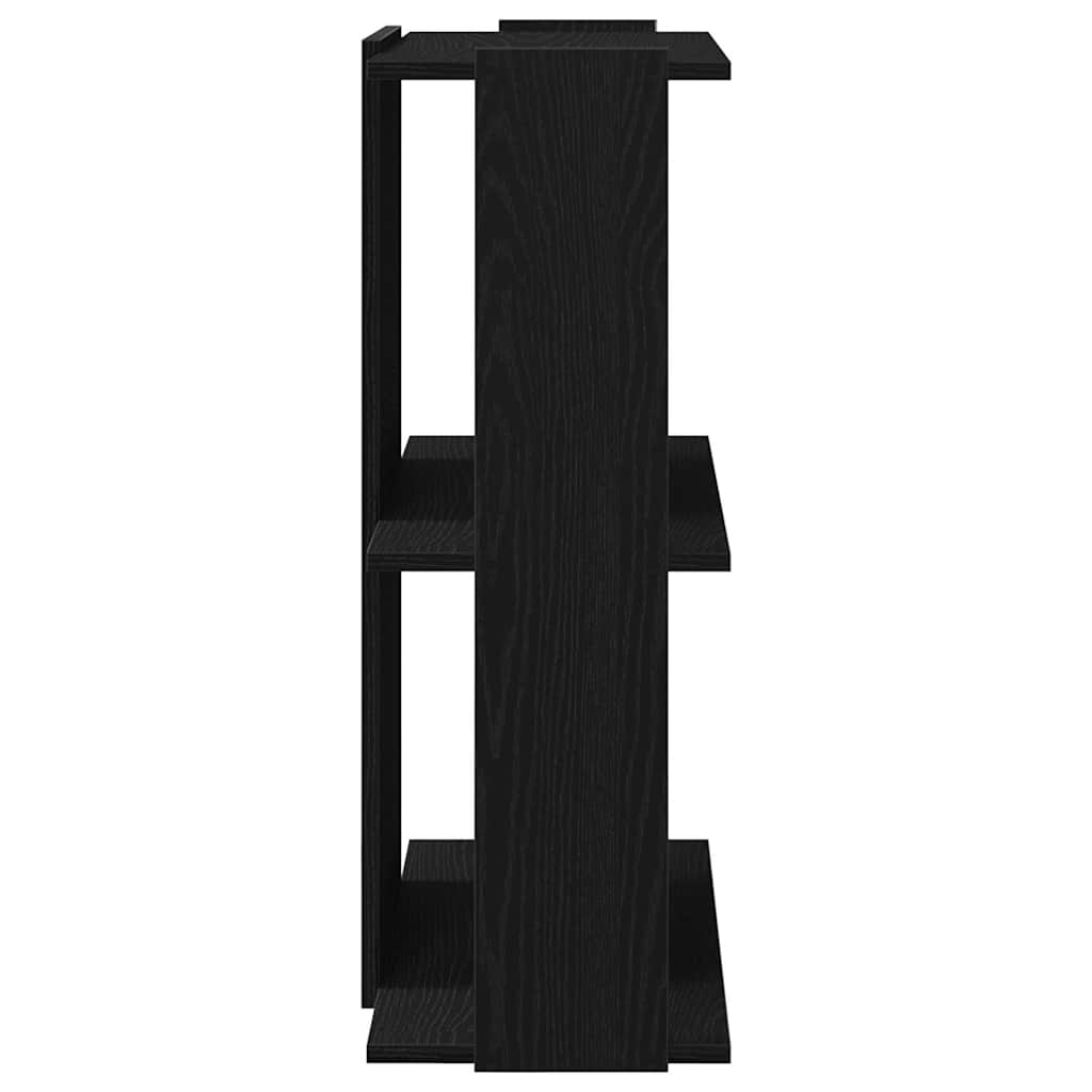 Bibliothèque 3 étagères noire 60x30x80 cm en bois