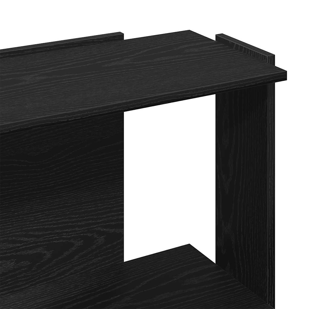 Bibliothèque 3 étagères noire 60x30x80 cm en bois