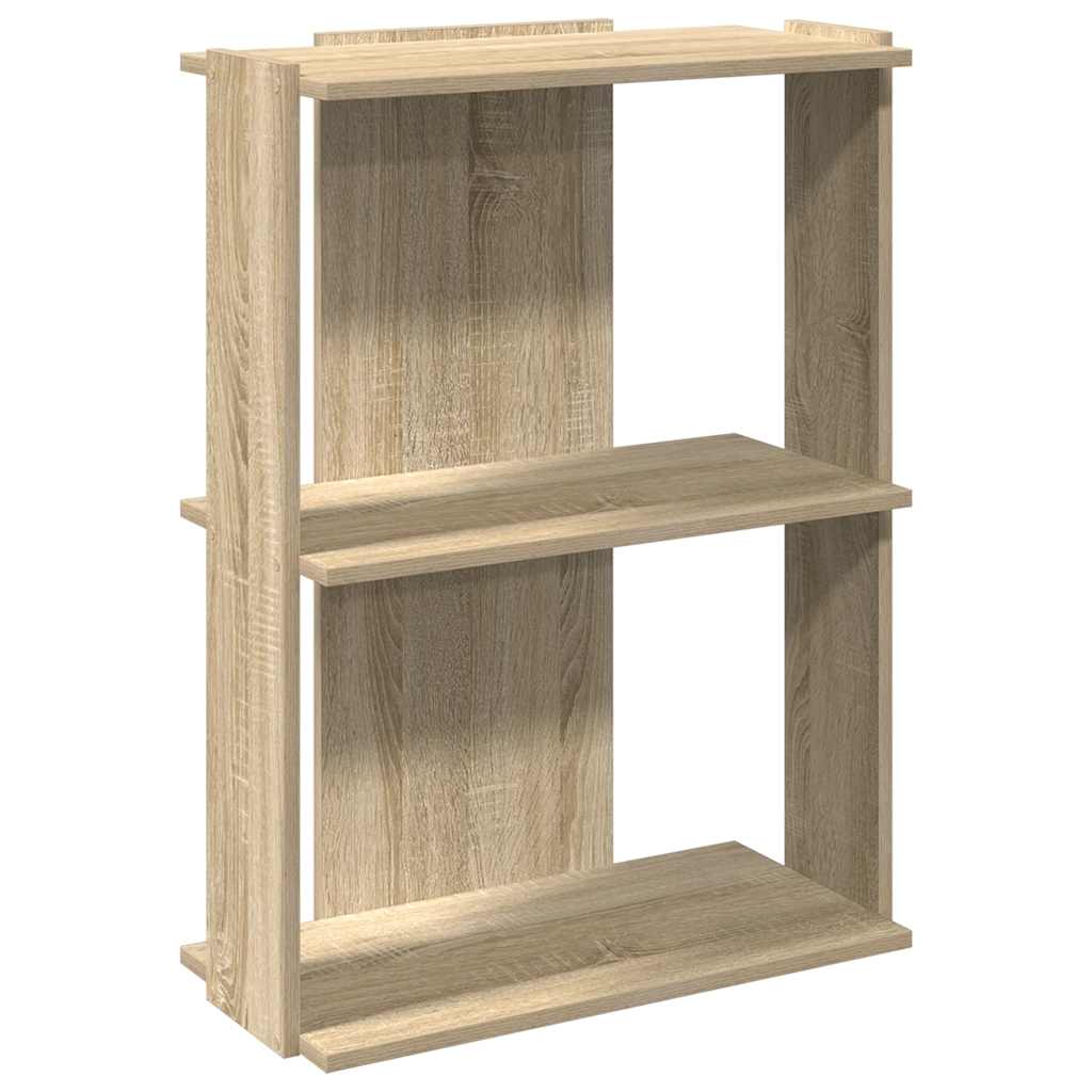 Bibliothèque 3 étagères en chêne Sonoma 60x30x80 cm matériau bois