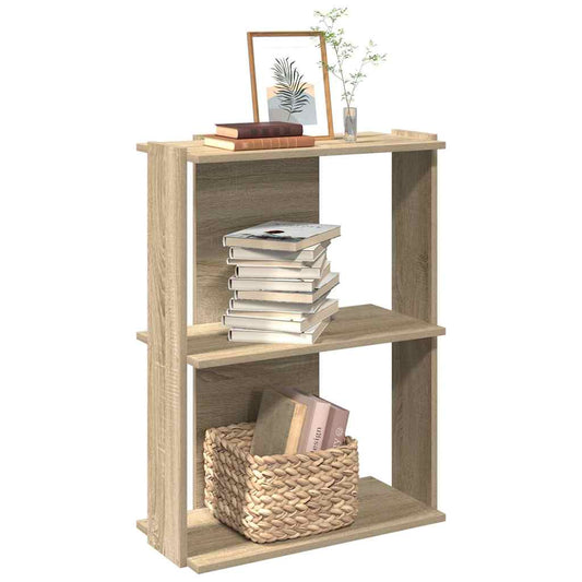 Bibliothèque 3 étagères en chêne Sonoma 60x30x80 cm matériau bois
