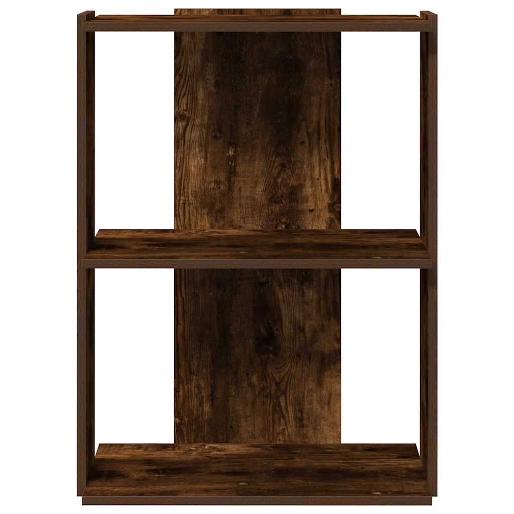 Bibliothèque 3 étagères en chêne fumé 60x30x80 cm matériau bois