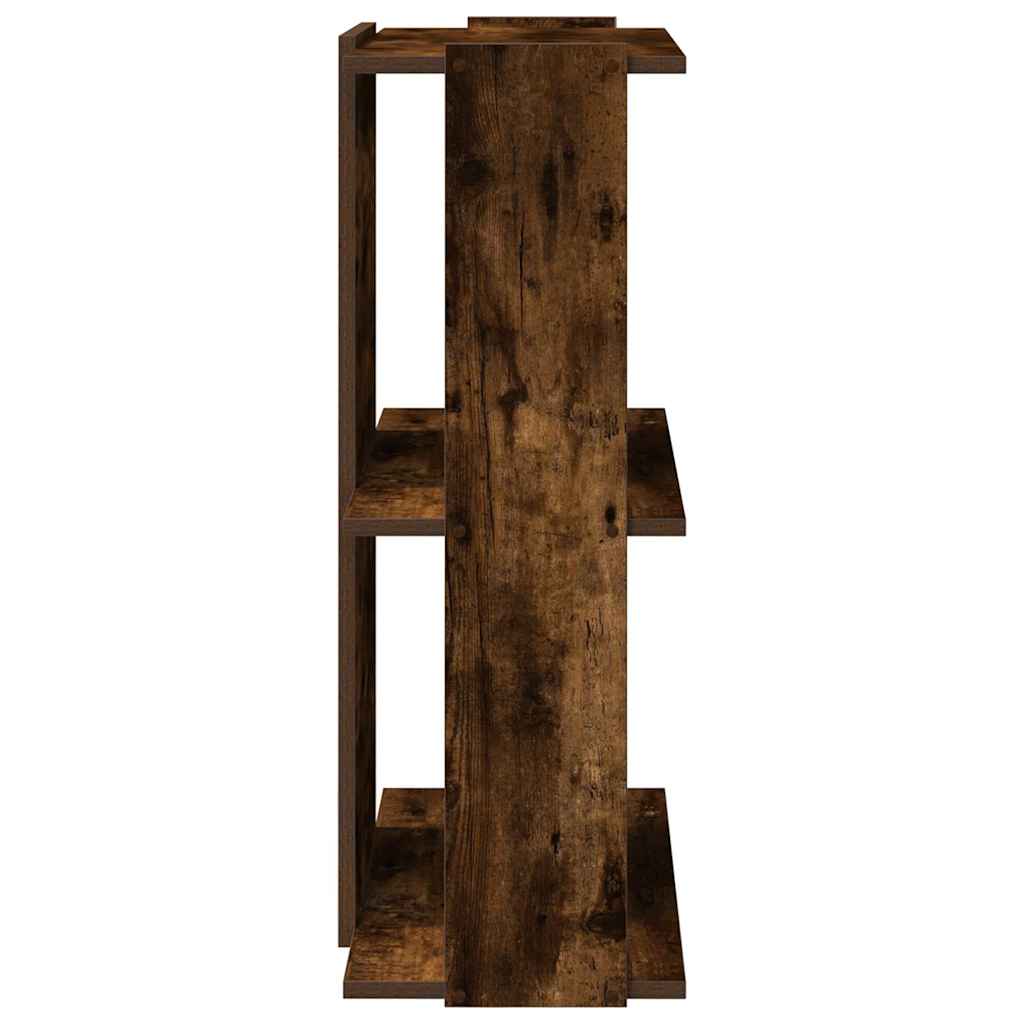 Bibliothèque 3 étagères en chêne fumé 60x30x80 cm matériau bois