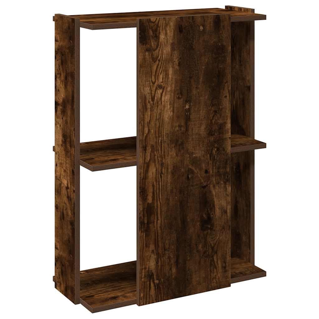 Bibliothèque 3 étagères en chêne fumé 60x30x80 cm matériau bois