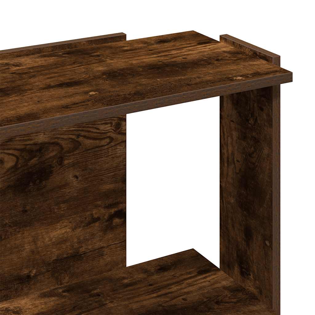 Bibliothèque 3 étagères en chêne fumé 60x30x80 cm matériau bois