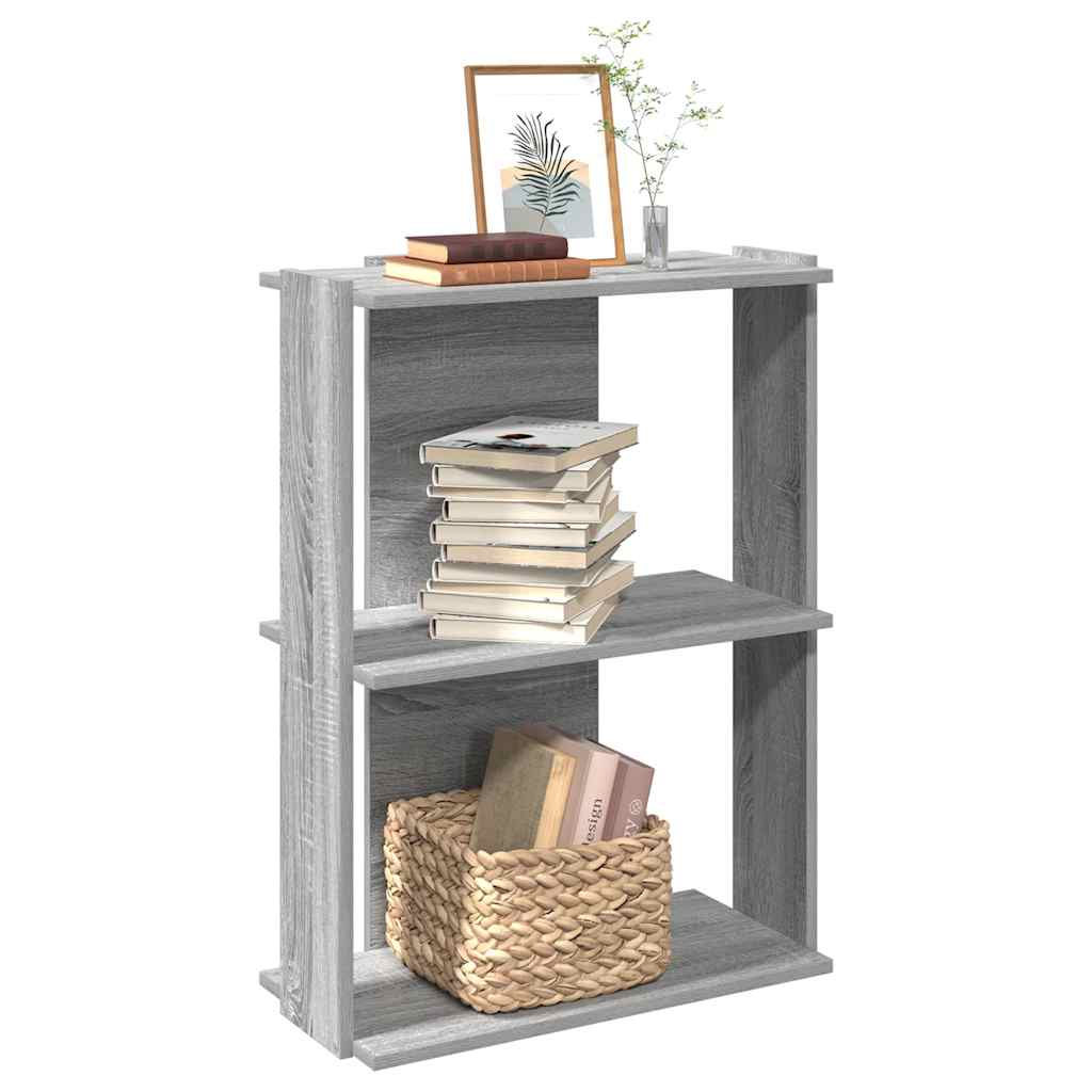 Bibliothèque 3 étagères Gris Sonoma 60x30x80 cm matériau bois