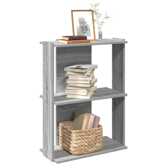 Bibliothèque 3 étagères Gris Sonoma 60x30x80 cm matériau bois