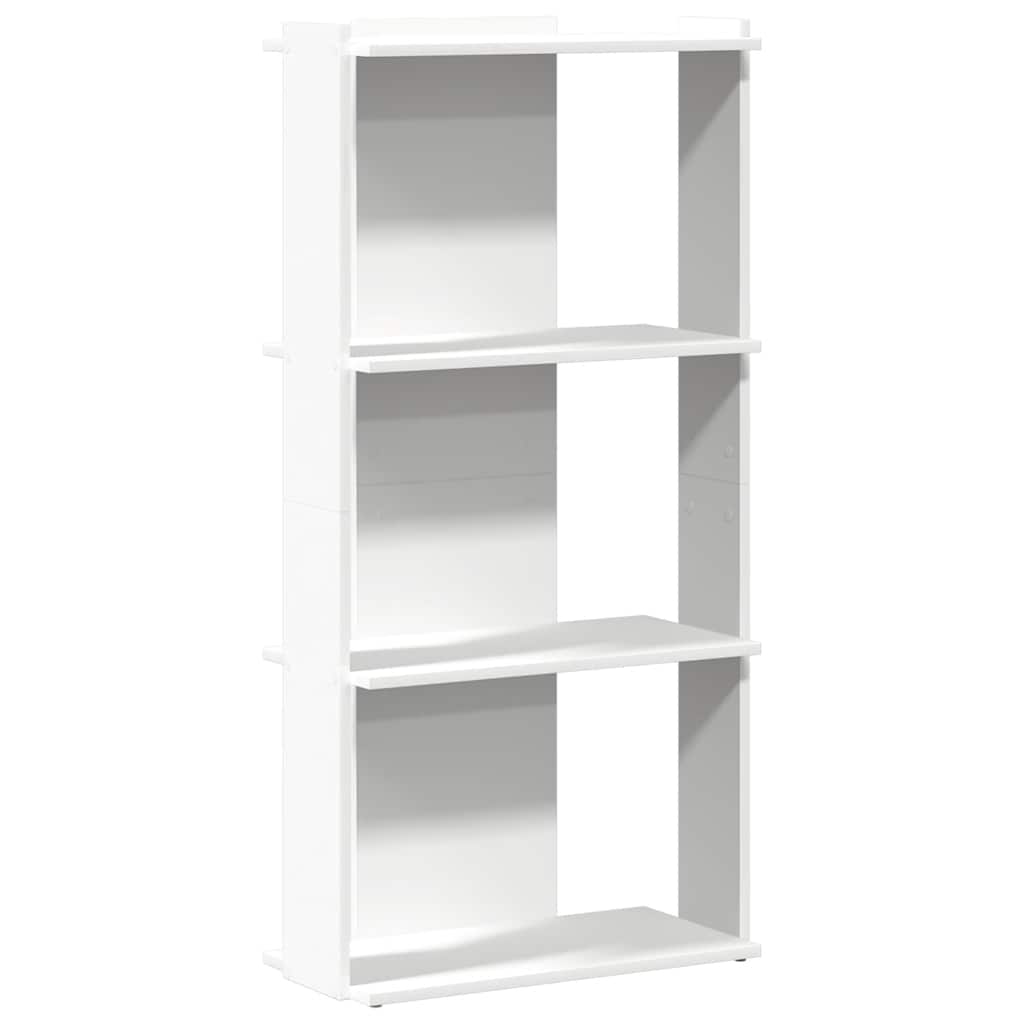 Bibliothèque 3 étagères blanche 60x30x120 cm en bois